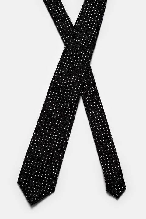 Jacquard Tie 7 cm Black