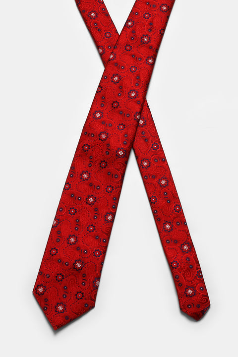 Jacquard Tie 7 cm Red