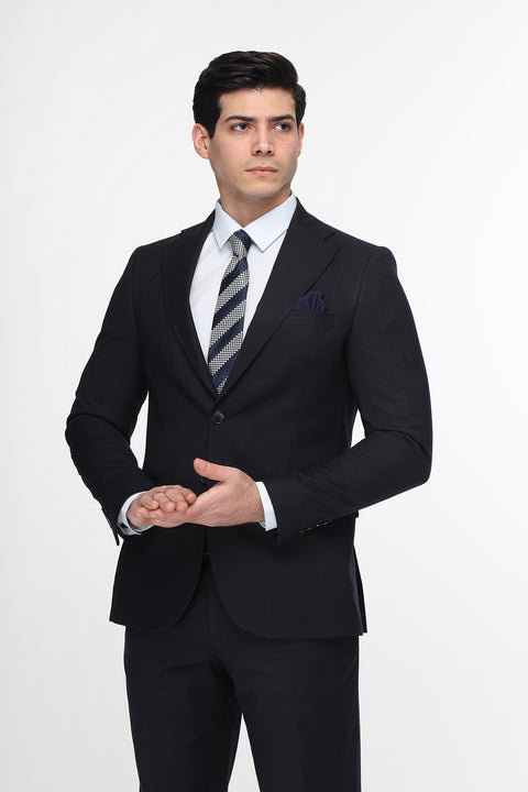 Slim Straight Fit Suit Dark Blue