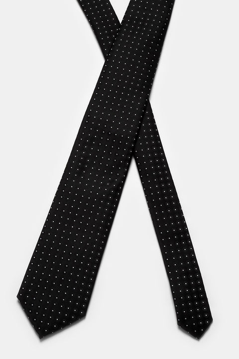 Jacquard Tie 7 cm Black