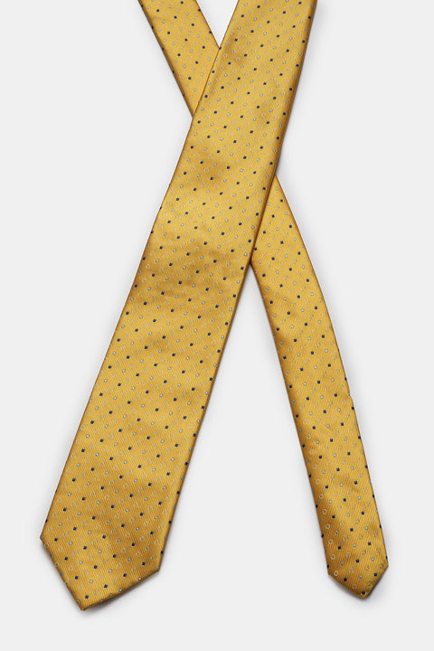 Jacquard Tie 7 cm Yellow