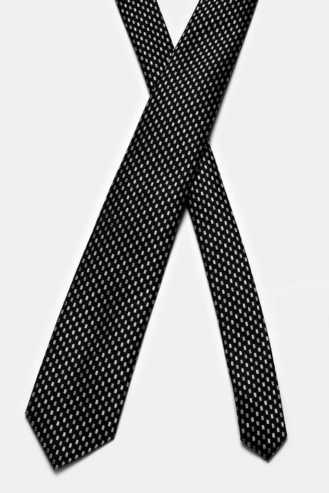 Jacquard Tie 7 cm Black