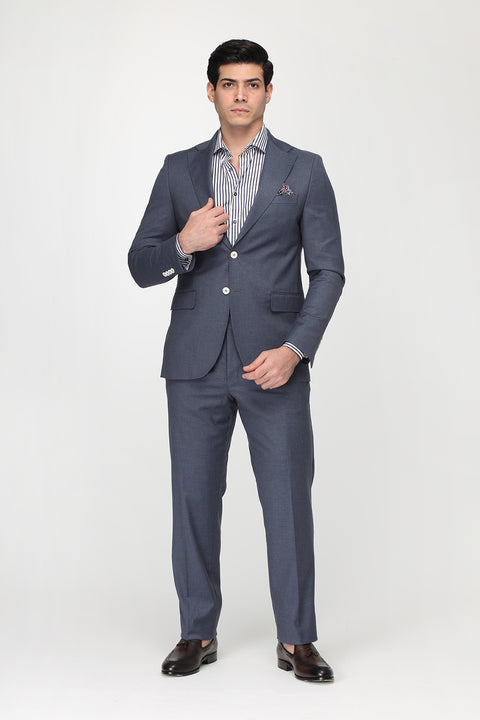 Slim Straight Fit Suit Blue