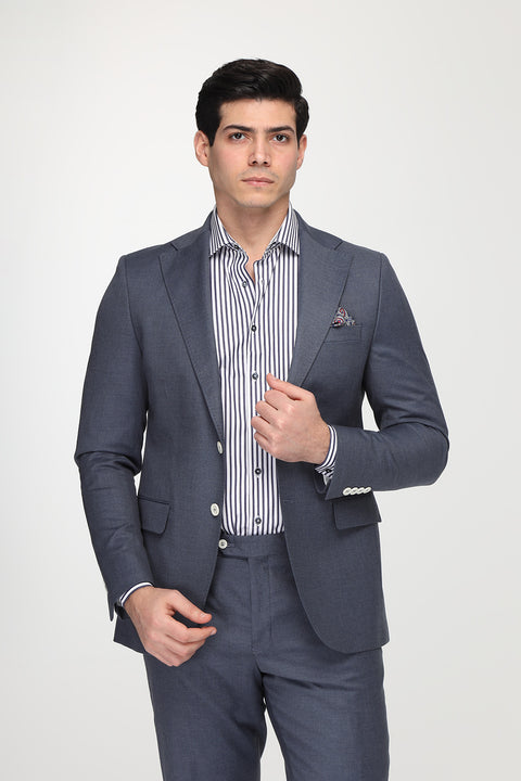 Slim Straight Fit Suit Blue