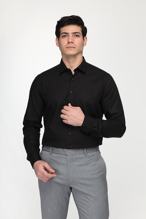 Classic Shirt Slim Fit 100% Cotton Black