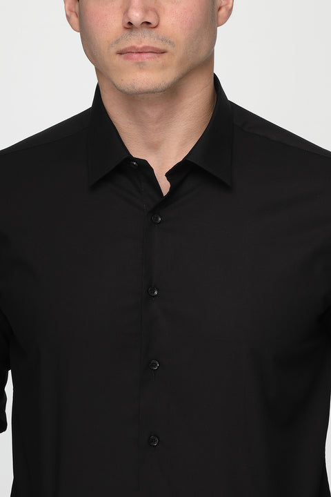 Classic Shirt Slim Fit 100% Cotton Black