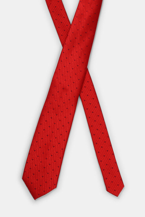 Jacquard Tie 7 cm Red