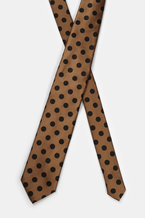 Jacquard Tie 7 cm Beige