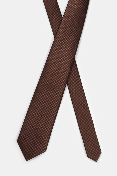 Jacquard Tie 7 cm Brown