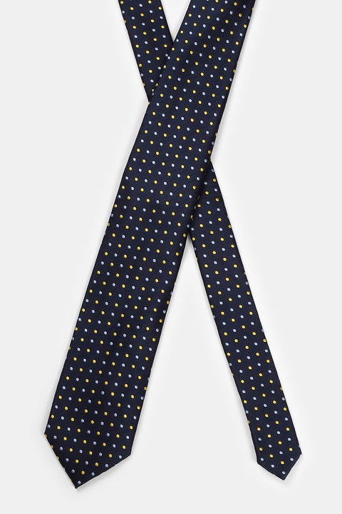 Jacquard Tie 7 cm Dark Blue