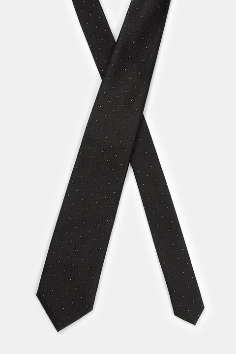 Jacquard Tie 7 cm Black