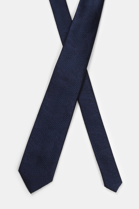 Jacquard Tie 7 cm Dark Blue
