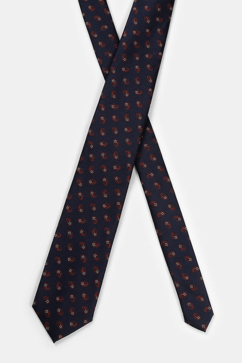 Jacquard Tie 7 cm Dark Blue
