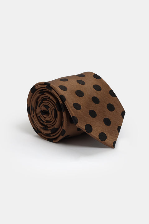 Jacquard Tie 7 cm Beige