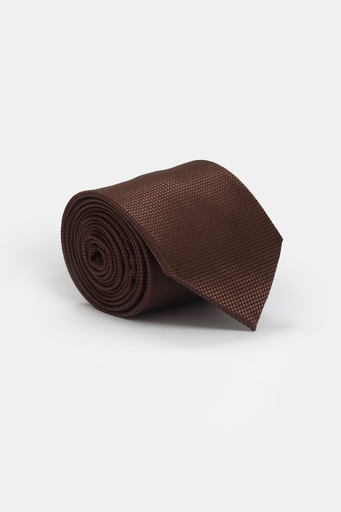 Jacquard Tie 7 cm Brown