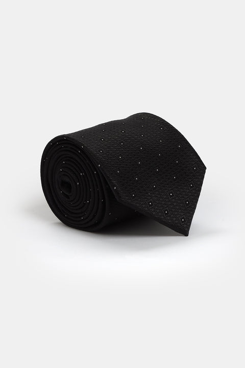 Jacquard Tie 7 cm Black