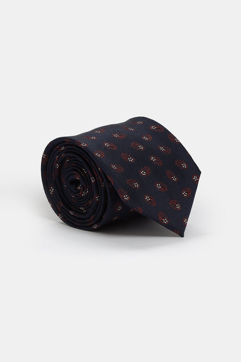 Jacquard Tie 7 cm Dark Blue