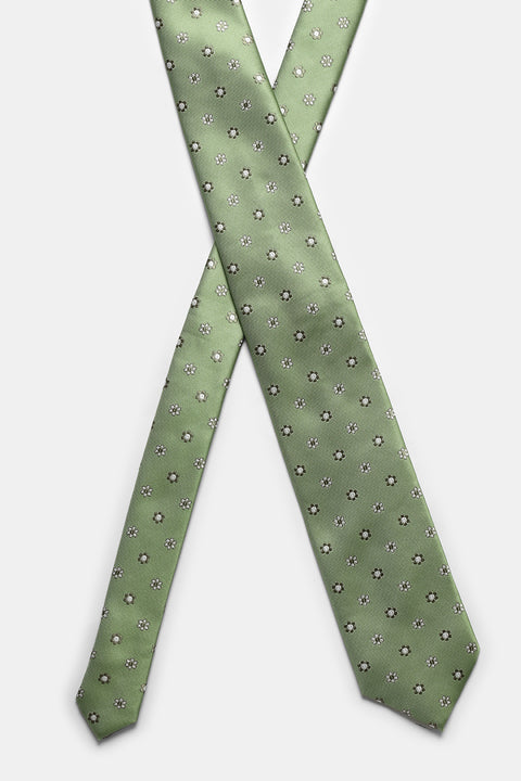 Jacquard Tie 7 cm Green