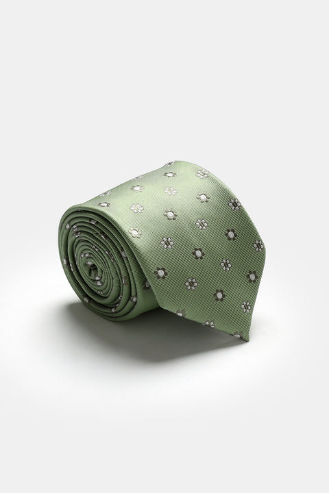 Jacquard Tie 7 cm Green