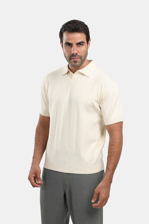 Polo Shirt Regular Fit Knitted Beige