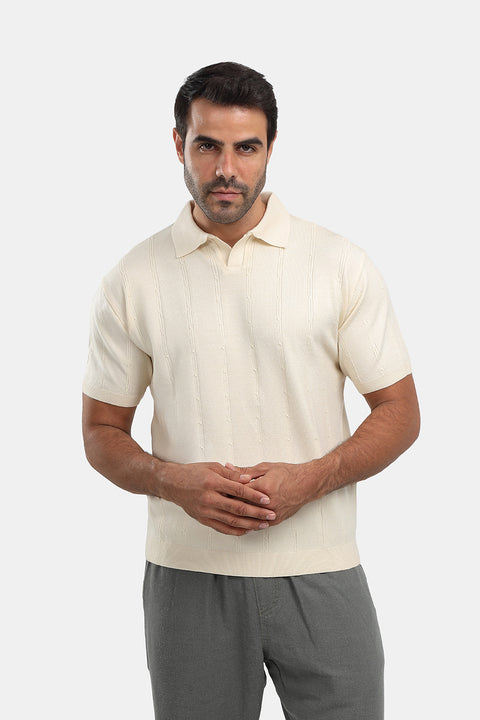 Polo Shirt Regular Fit Knitted Beige