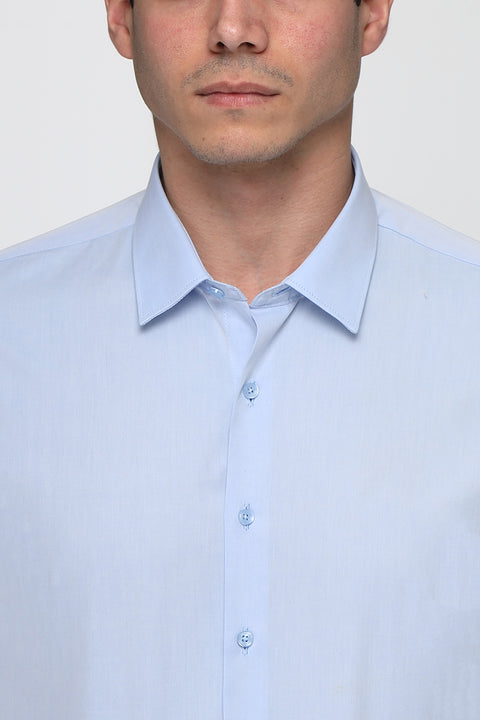 Classic Shirt Slim Fit 100% Cotton Light Blue