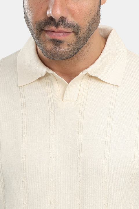 Polo Shirt Regular Fit Knitted Beige