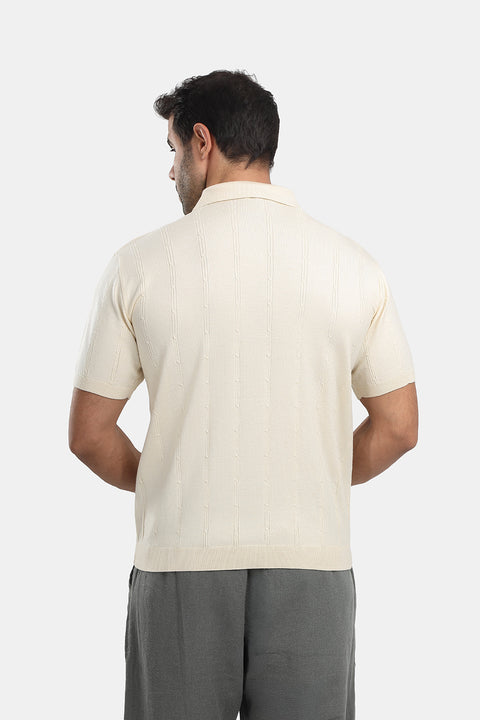 Polo Shirt Regular Fit Knitted Beige