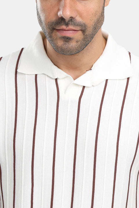 Polo Shirt Regular Fit Knitted White