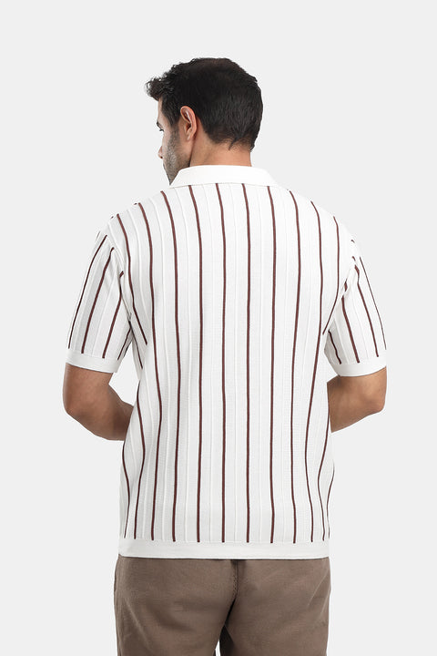 Polo Shirt Regular Fit Knitted White