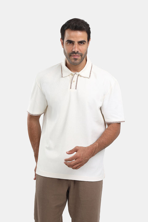 Polo Shirt Relax Fit Off White