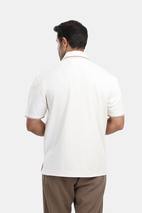 Polo Shirt Relax Fit Off White