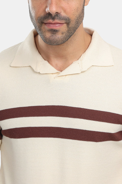 Polo Shirt Regular Fit Knitted Beige