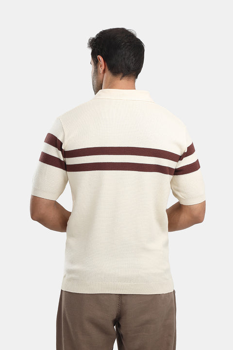 Polo Shirt Regular Fit Knitted Beige