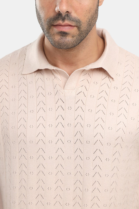 Polo Shirt Regular Fit Knitted Beige