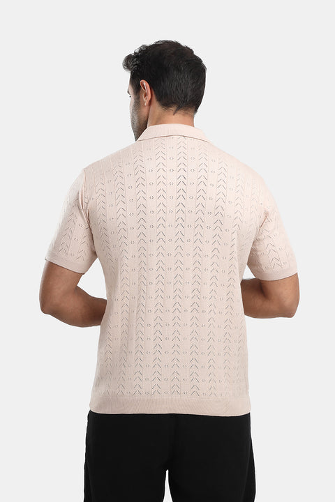 Polo Shirt Regular Fit Knitted Beige