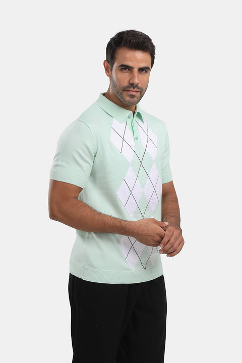 Polo Shirt Regular Fit Knitted Light Green