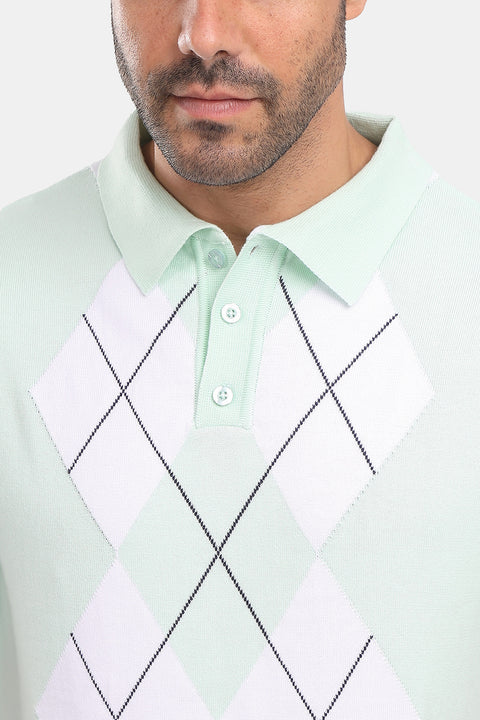 Polo Shirt Regular Fit Knitted Light Green