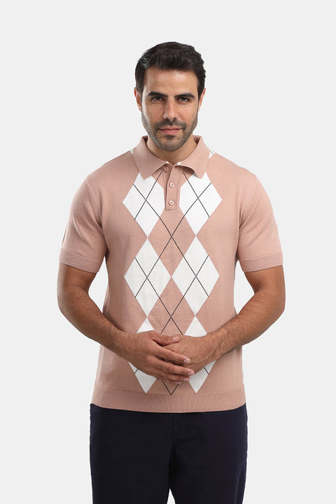 Polo Shirt Regular Fit Knitted Orange