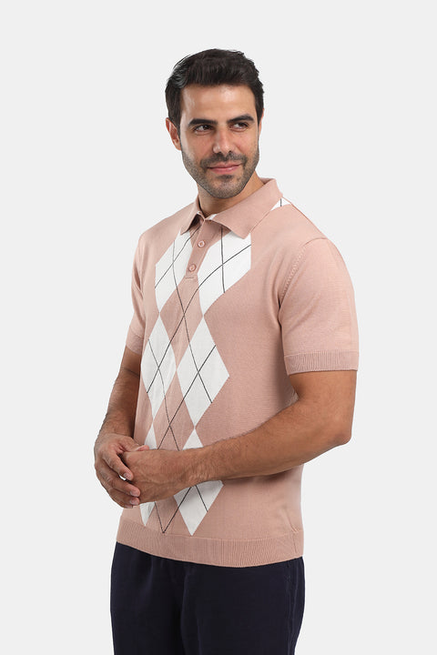 Polo Shirt Regular Fit Knitted Orange