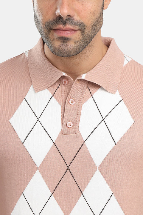 Polo Shirt Regular Fit Knitted Orange