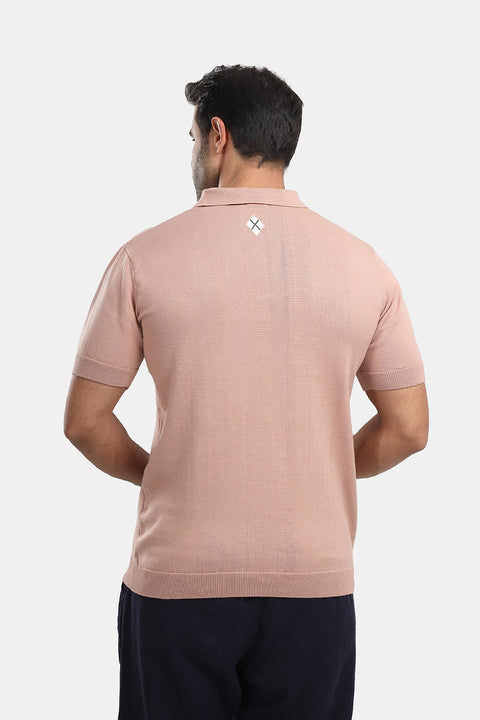 Polo Shirt Regular Fit Knitted Orange