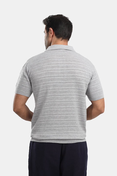 Polo Shirt Regular Fit Knitted Gray
