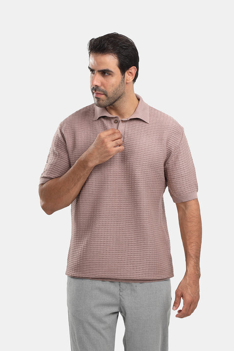 Polo Shirt Regular Fit Knitted Beige