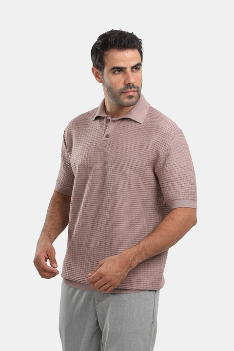Polo Shirt Regular Fit Knitted Beige
