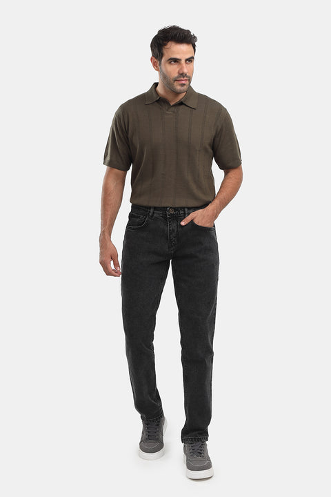 Slim Straight Fit Trousers Jeans Gray