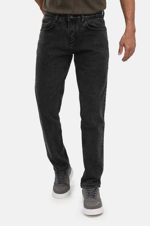 Slim Straight Fit Trousers Jeans Gray