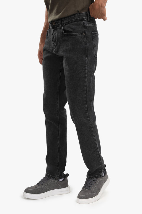 Slim Straight Fit Trousers Jeans Gray