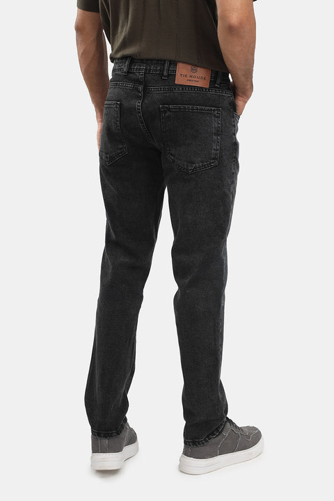 Slim Straight Fit Trousers Jeans Gray