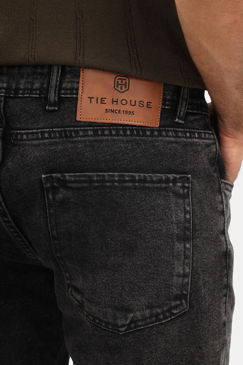 Slim Straight Fit Trousers Jeans Gray